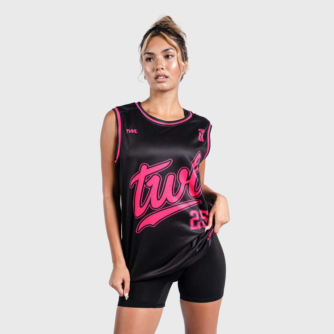 TWL - BASKETBALL JERSEY - BLACK/FLAMINGO