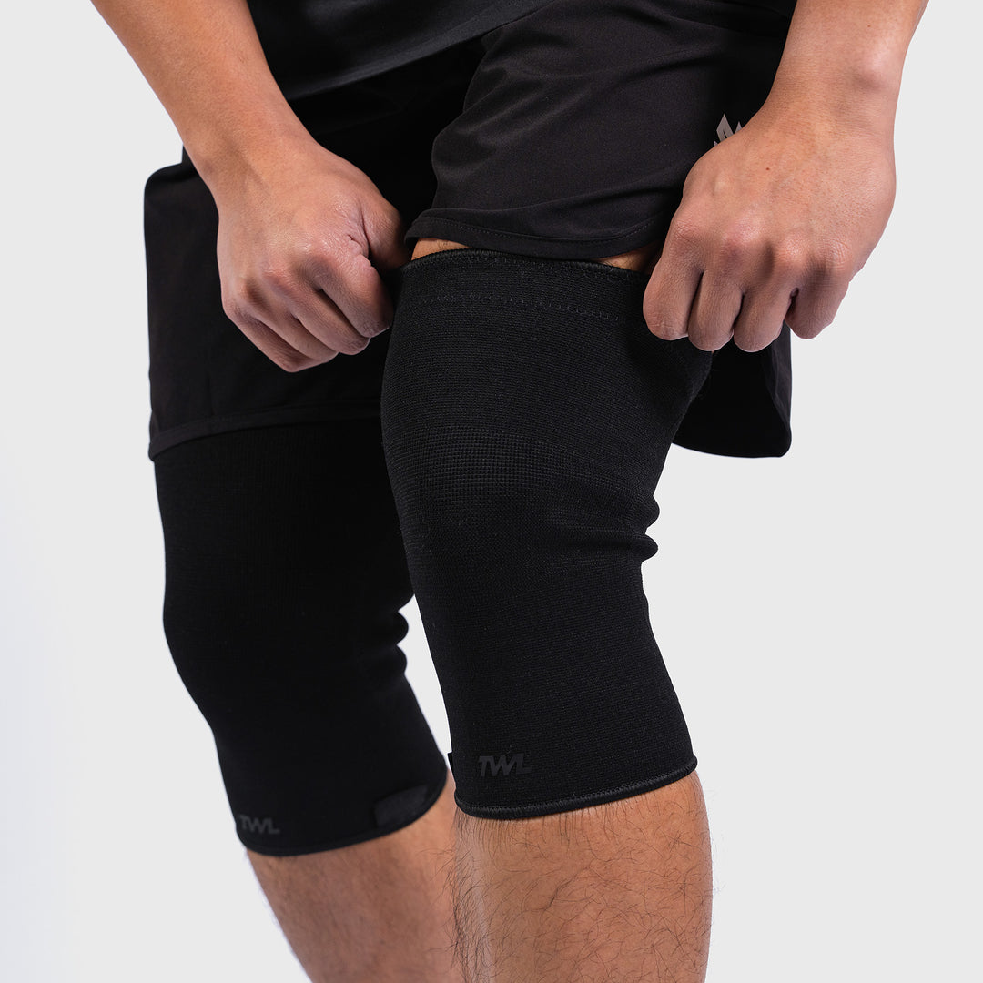 TWL - 2MM KNITTED KNEE SLEEVES - PAIR - BLACK/BLACK