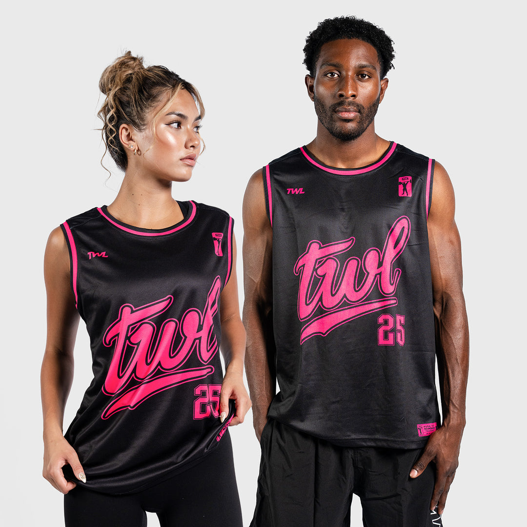 TWL - BASKETBALL JERSEY - BLACK/FLAMINGO