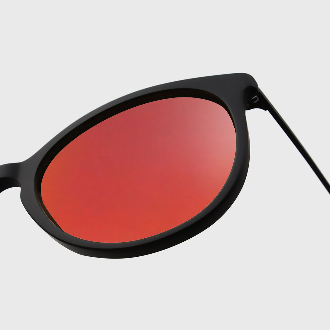 ACTIV - T2B Matte Black with Red Mirror Lens