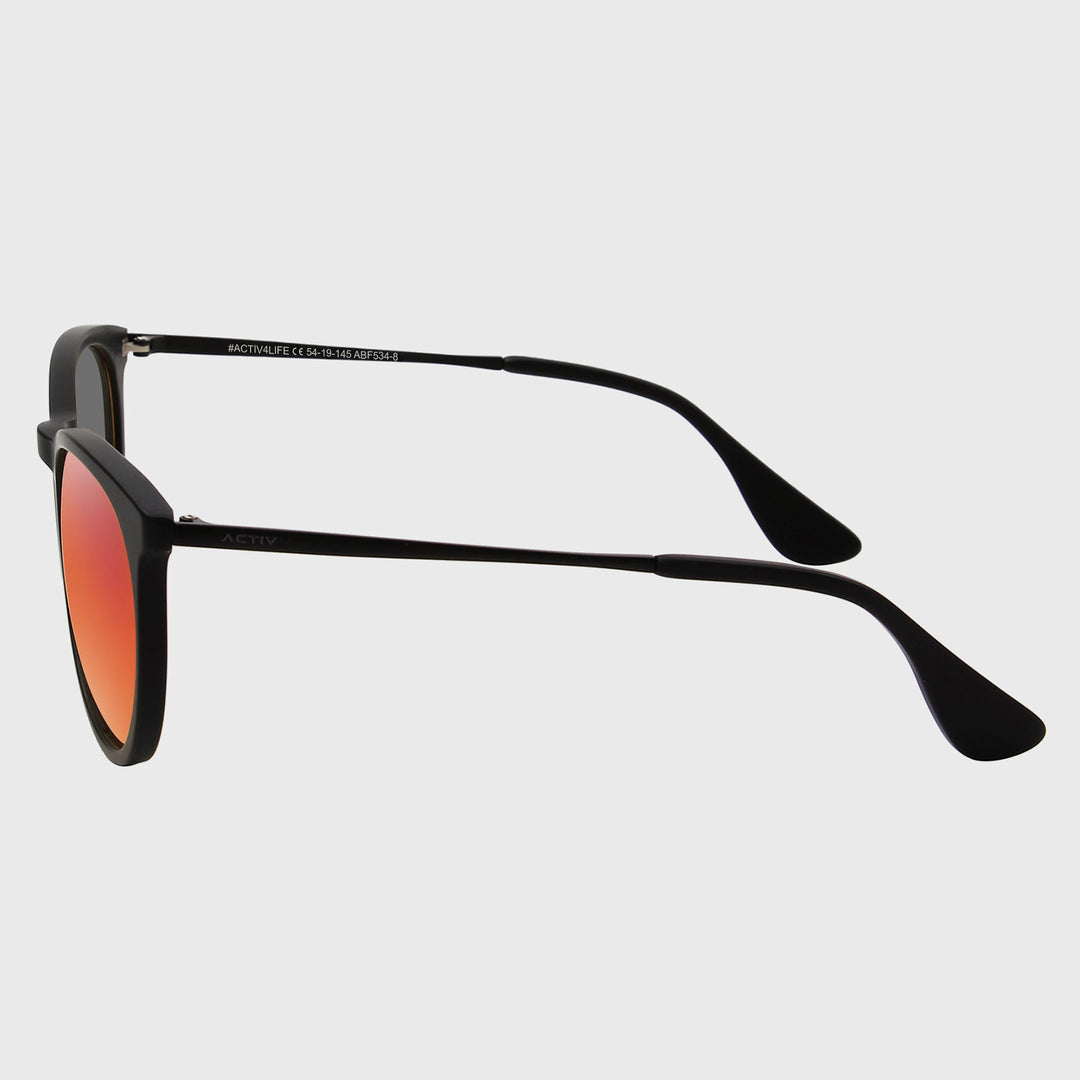 ACTIV - T2B Matte Black with Red Mirror Lens