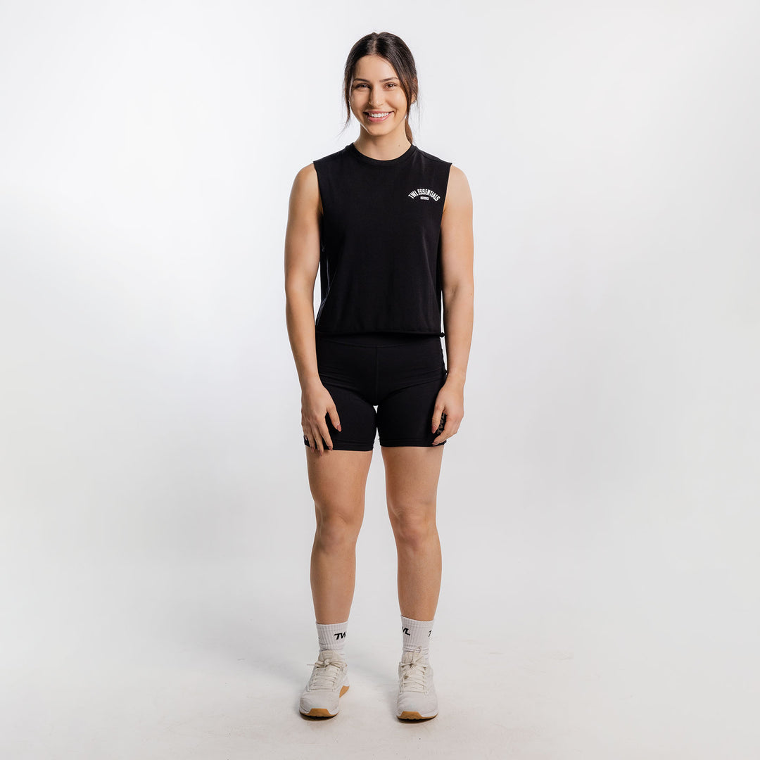 TWL - WOMEN'S SLASH CROP - ESSENTIALS - BLACK