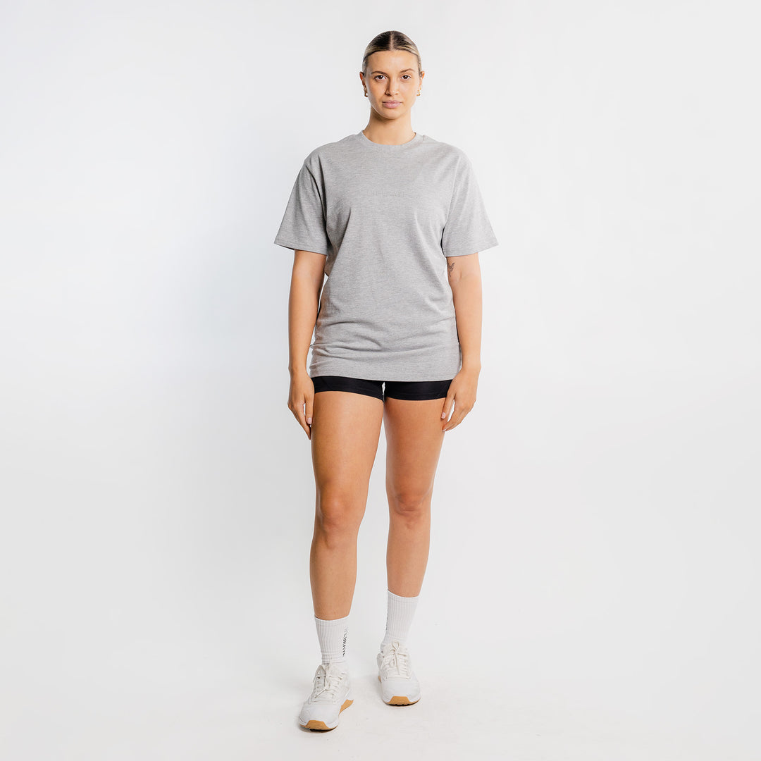 THE BRAVE - LIFESTYLE OVERSIZED T-SHIRT - LIGHT GREY MARL