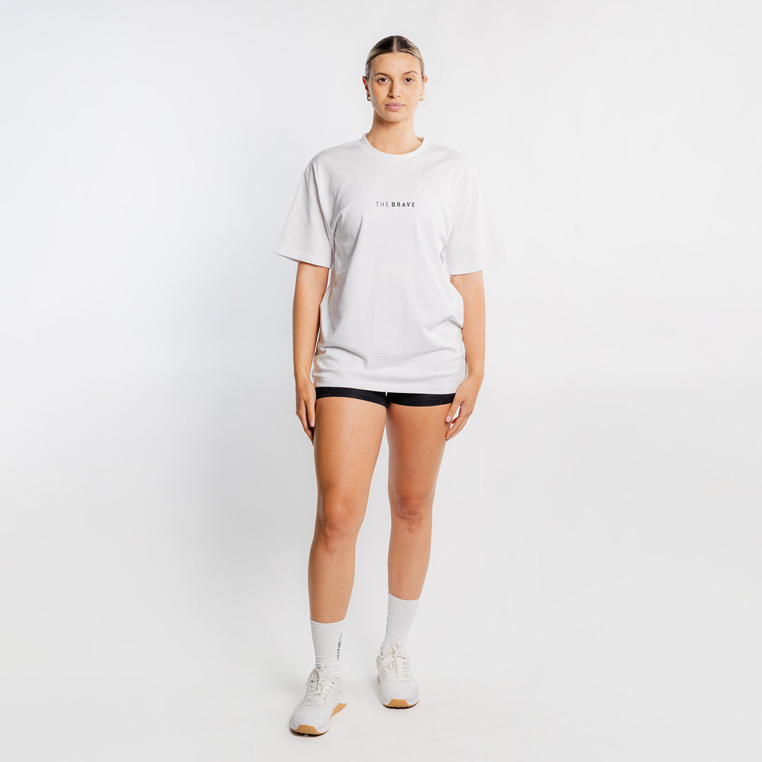 THE BRAVE - LIFESTYLE OVERSIZED T-SHIRT - WHITE/BLACK