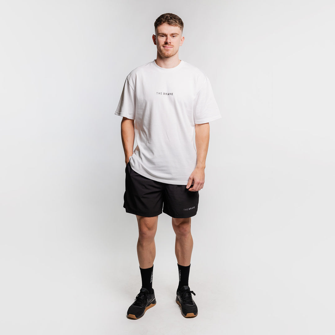 THE BRAVE - LIFESTYLE OVERSIZED T-SHIRT - WHITE/BLACK