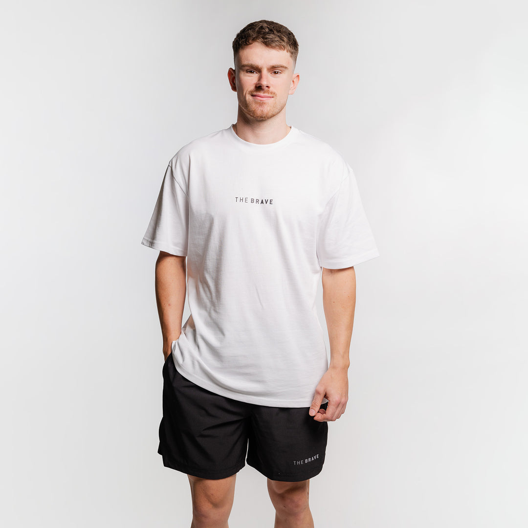 THE BRAVE - LIFESTYLE OVERSIZED T-SHIRT - WHITE/BLACK