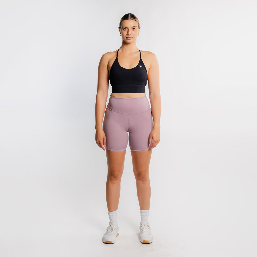 TWL - WOMEN'S HIGH WAISTED EXTRA LONG BALANCE SHORTS - LILAC CHALK