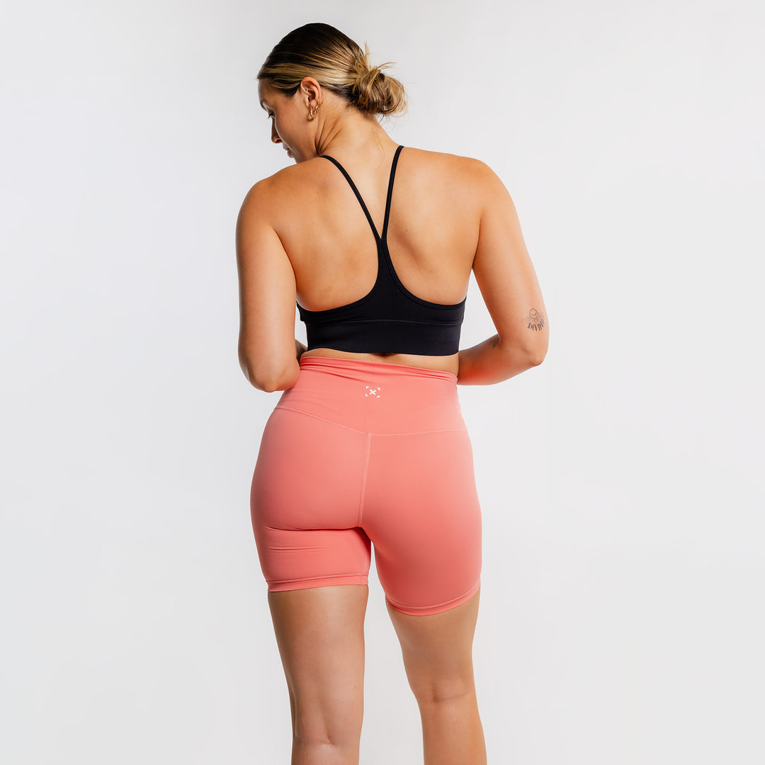 TWL - WOMEN'S HIGH WAISTED EXTRA LONG BALANCE SHORTS - SWEET CORAL