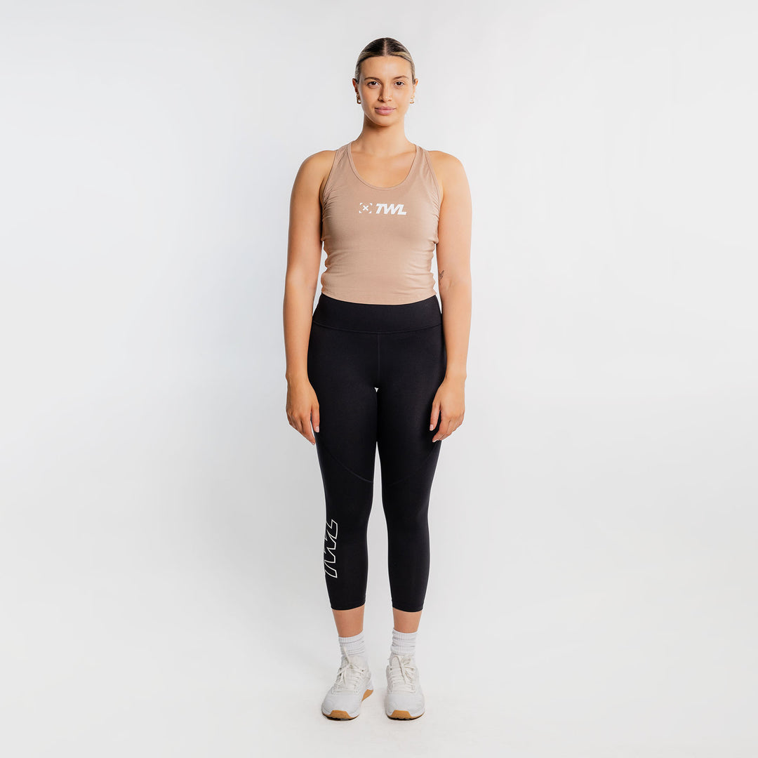 TWL - WOMEN'S EVERYDAY RACERBACK CROP - ALMOND