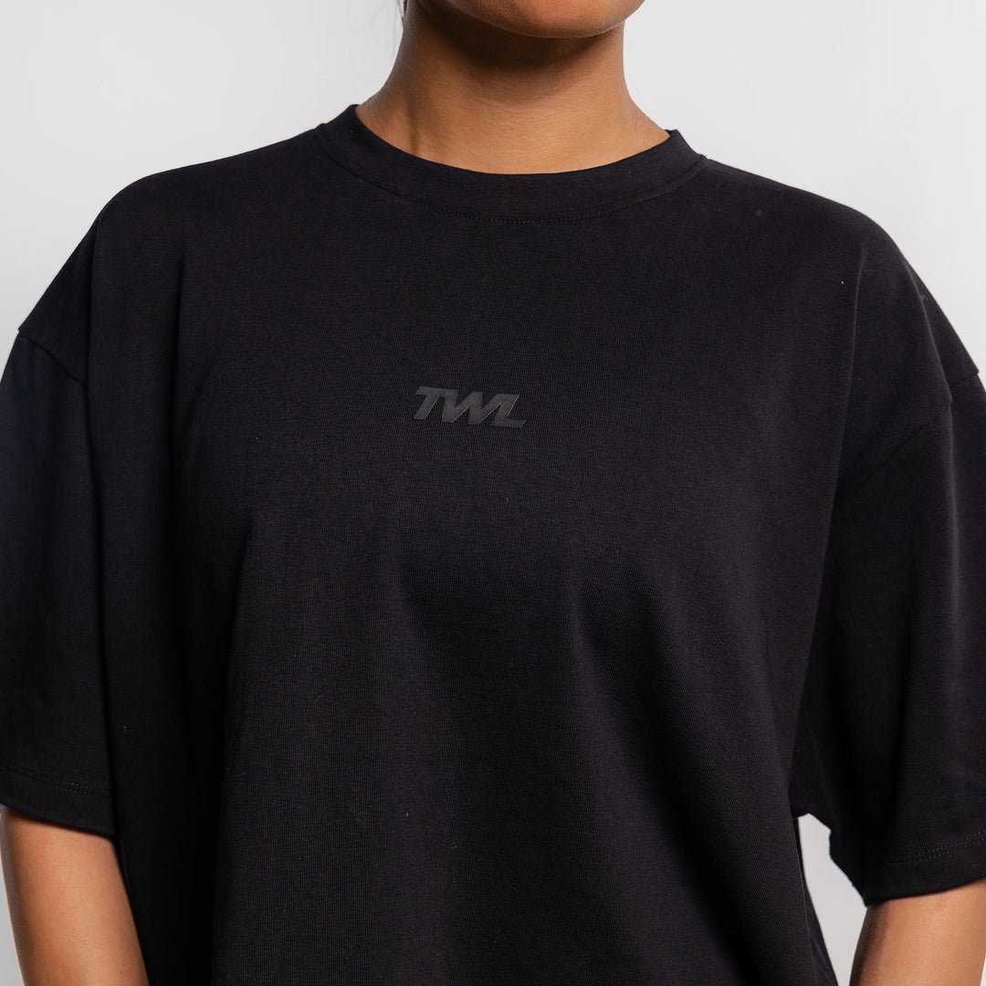 TWL - WOMEN'S LIFESTYLE OVERSIZED CROPPED T-SHIRT - BLACK