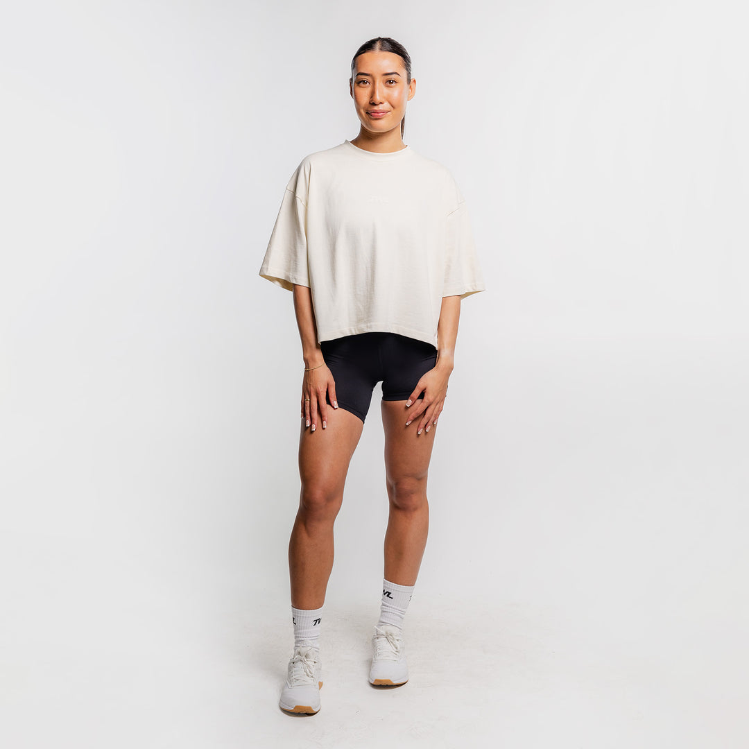 TWL - WOMEN'S LIFESTYLE OVERSIZED CROPPED T-SHIRT - BONE