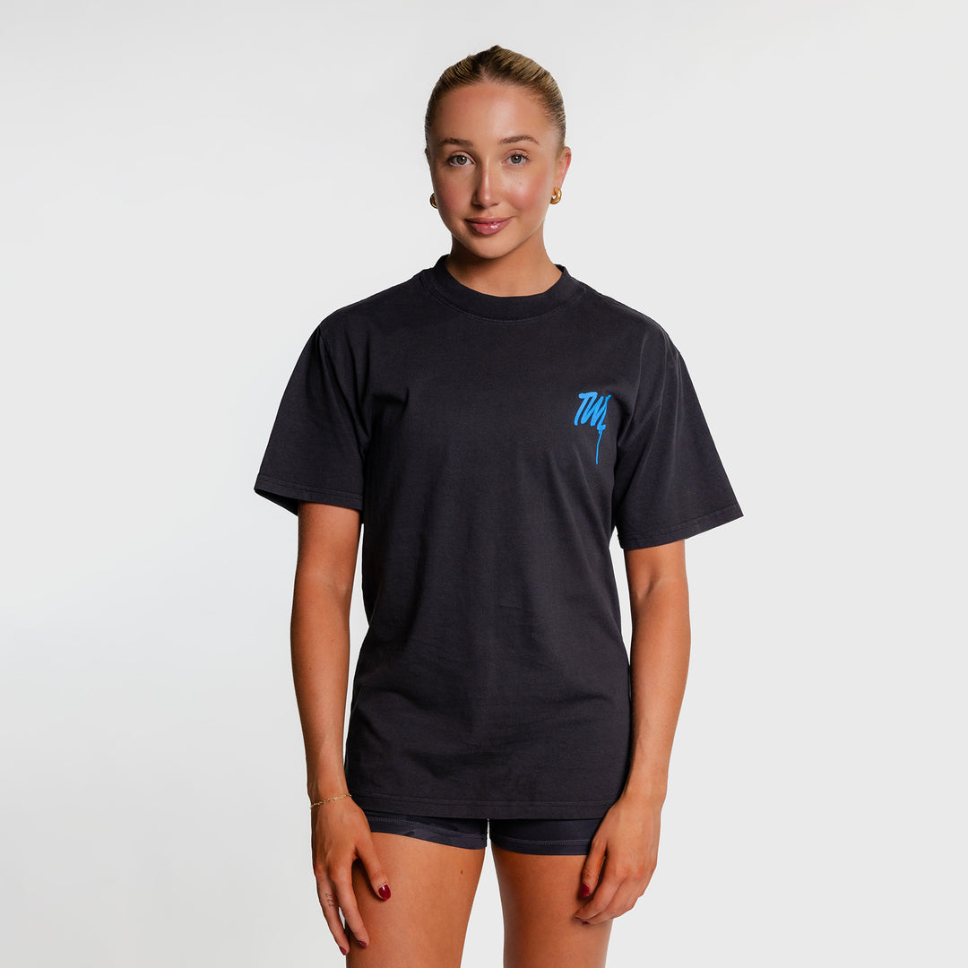 TWL - LIFESTYLE OVERSIZED T-SHIRT - LIFTERS KEEP LIFTING - FADED BLACK/BLUE