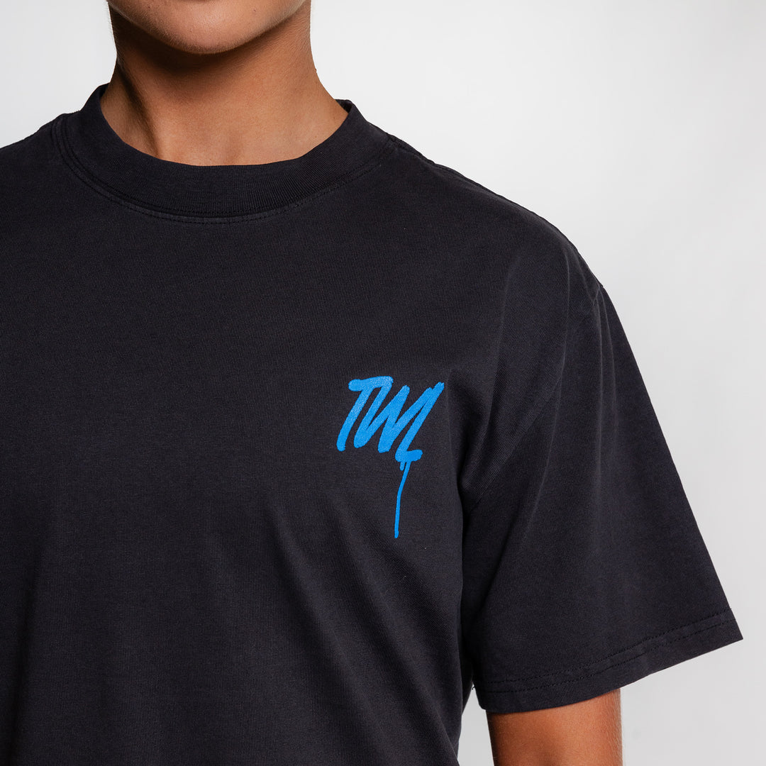 TWL - LIFESTYLE OVERSIZED T-SHIRT - LIFTERS KEEP LIFTING - FADED BLACK/BLUE