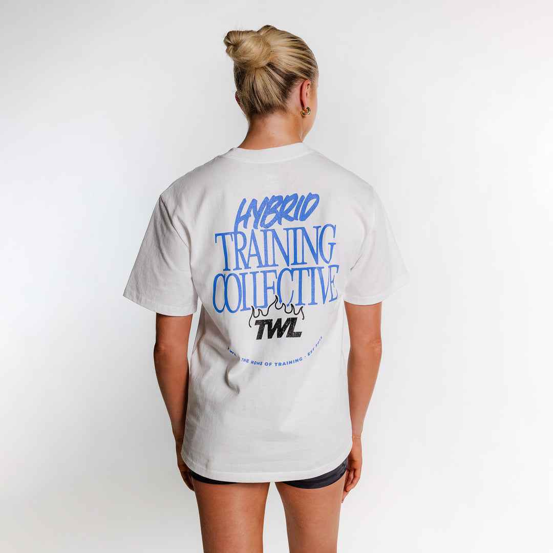 TWL - LIFESTYLE OVERSIZE T-SHIRT - TRAINING COLLECTIVE - FADED WHITE/COBALT BLUE