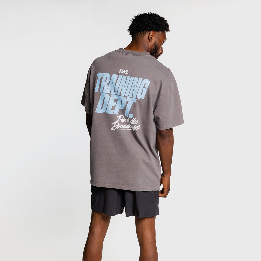 TWL - LIFESTYLE OVERSIZE T-SHIRT - TRAINING DEPARTMENT - FADED COAL/ICE BLUE