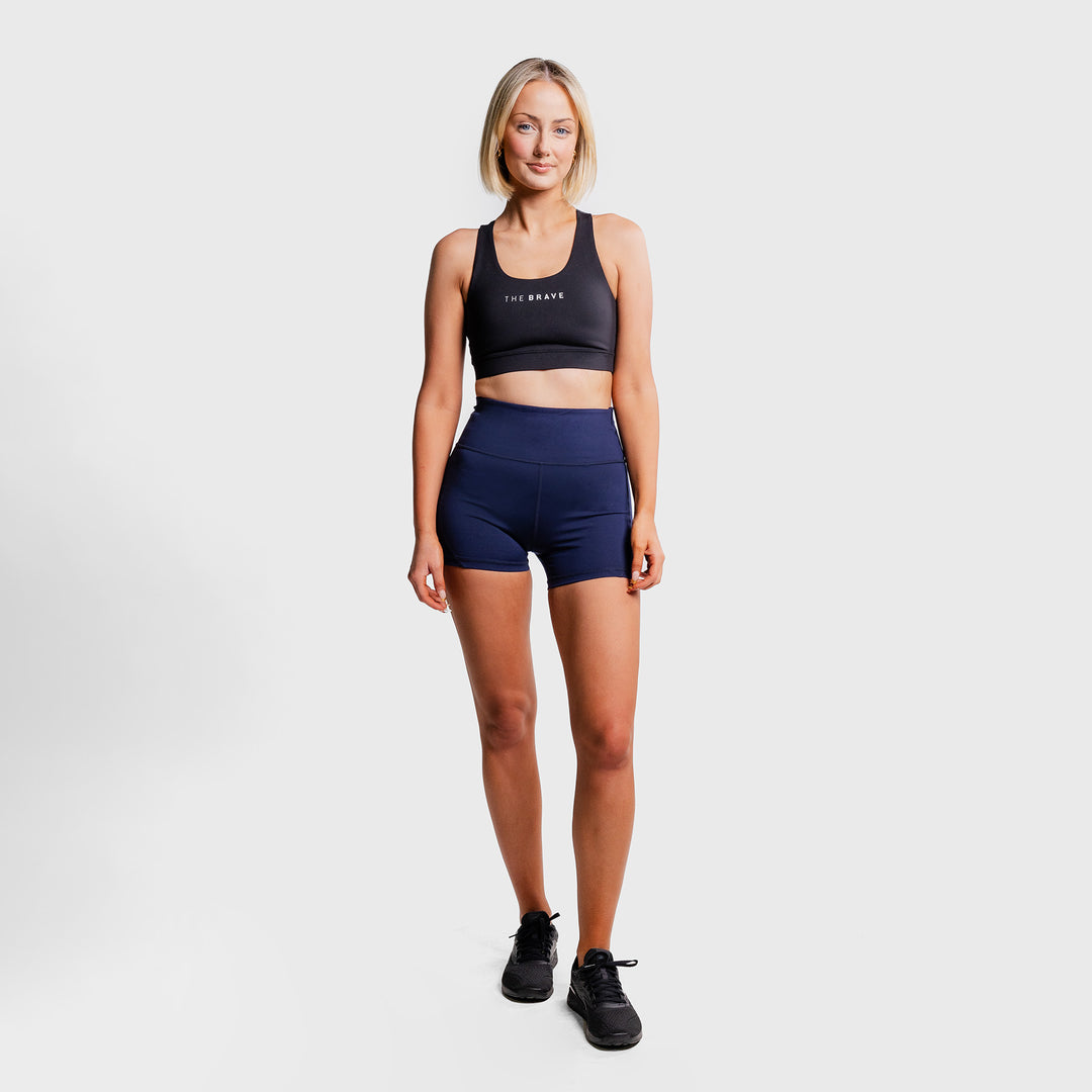 THE BRAVE - WOMEN'S SCULPT HIGH WAISTED BOOTY SHORTS - DARK NAVY