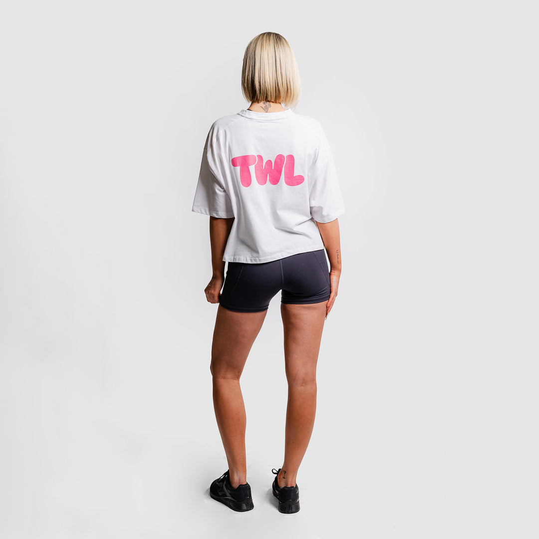 TWL - WOMEN'S OVERSIZED CROPPED T-SHIRT - RASPBERRY PINK