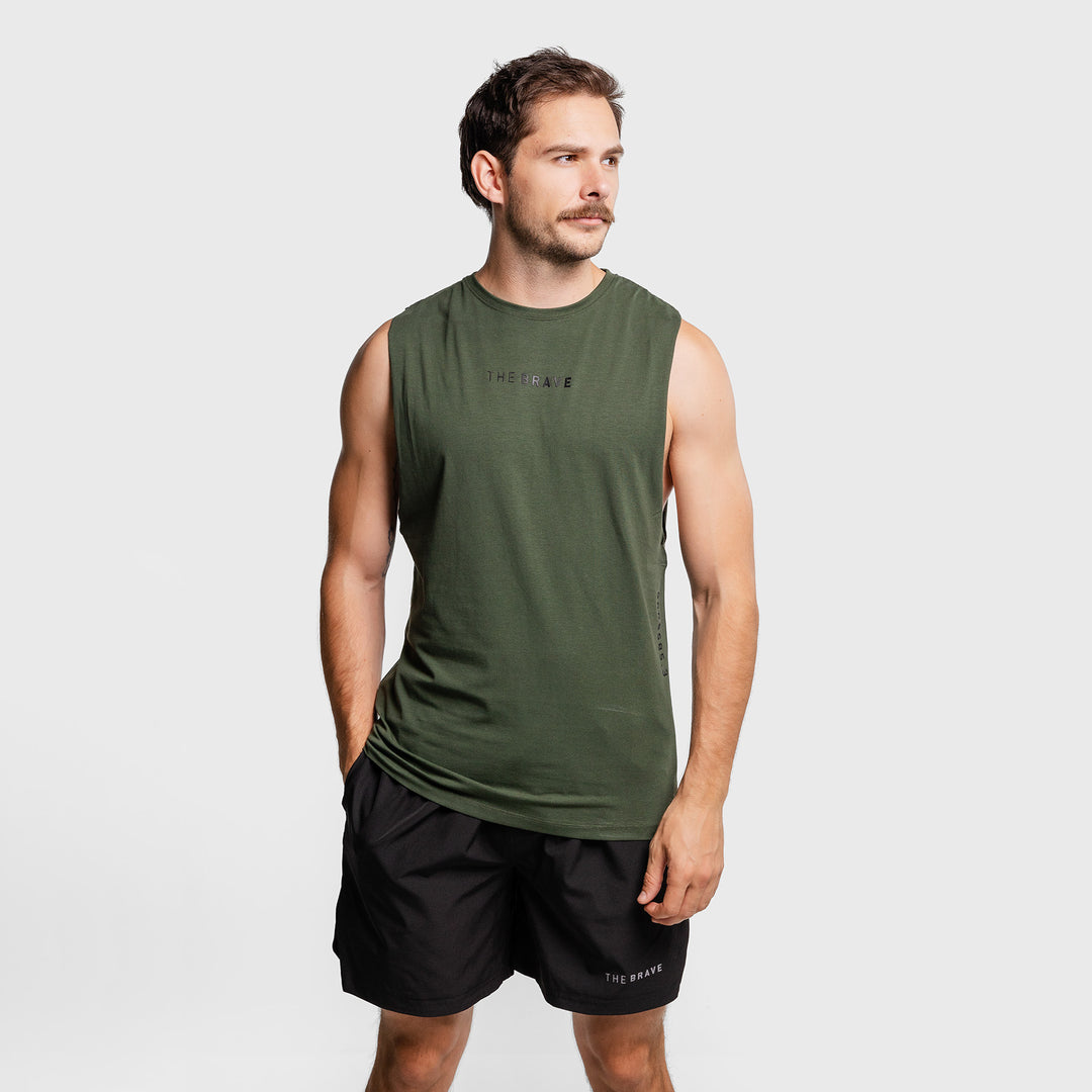 THE BRAVE - ALIGN TANK - DARK OLIVE