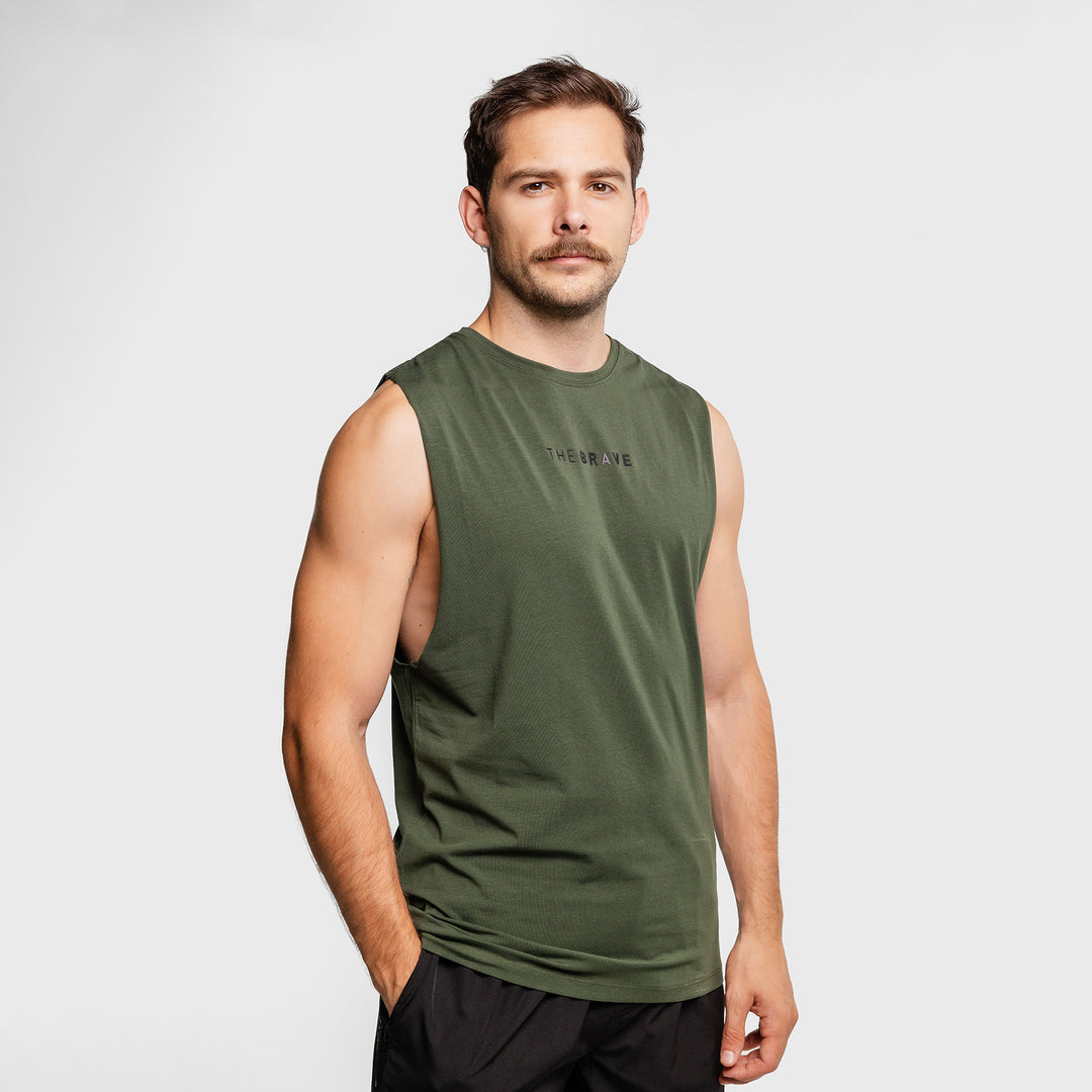 THE BRAVE - ALIGN TANK - DARK OLIVE