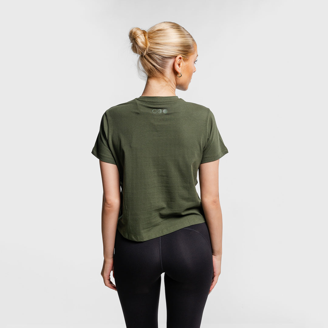 THE BRAVE - SIGNATURE CROPPED T-SHIRT - DARK OLIVE