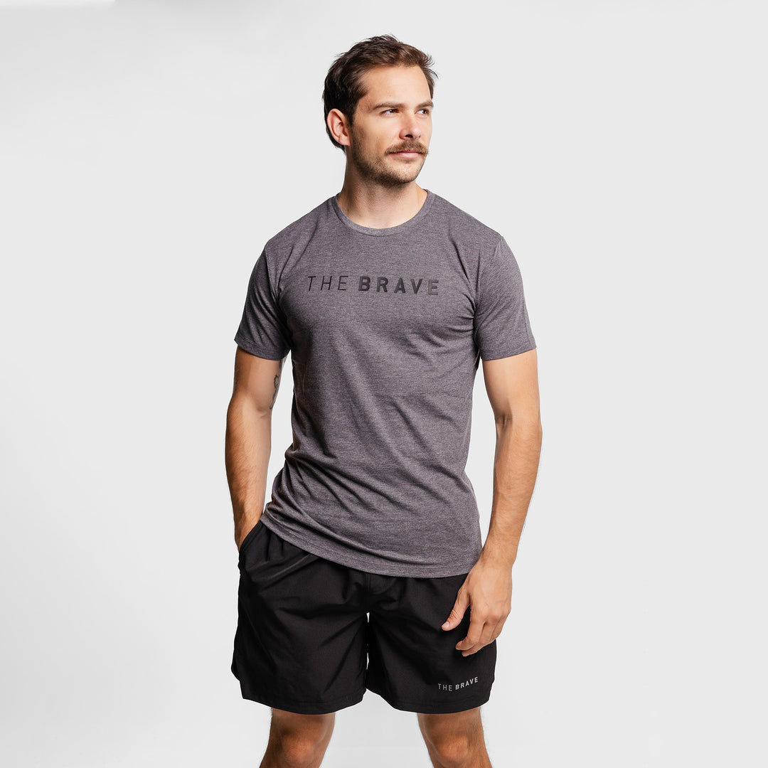 The Brave - Men's Signature T-Shirt - CHARCOAL MARLE