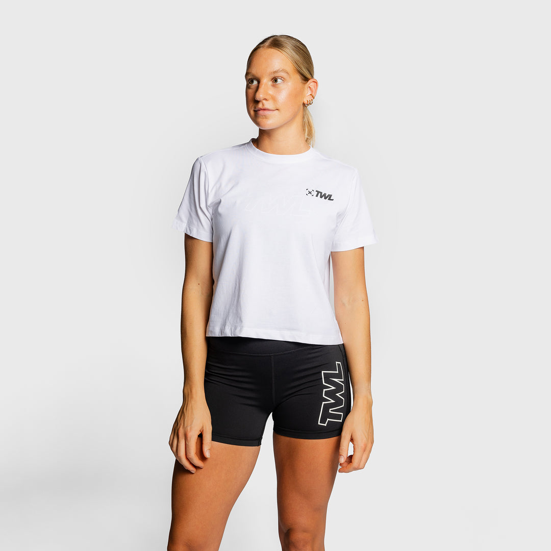 TWL - WOMEN'S EVERYDAY CROPPED T-SHIRT 2.0 SL - WHITE/BLACK