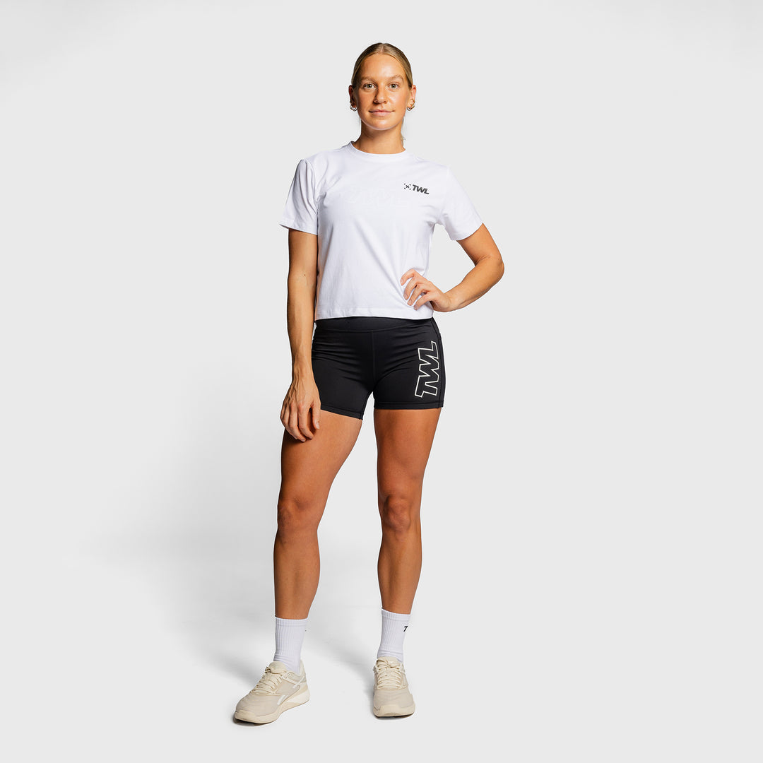 TWL - WOMEN'S EVERYDAY CROPPED T-SHIRT 2.0 SL - WHITE/BLACK