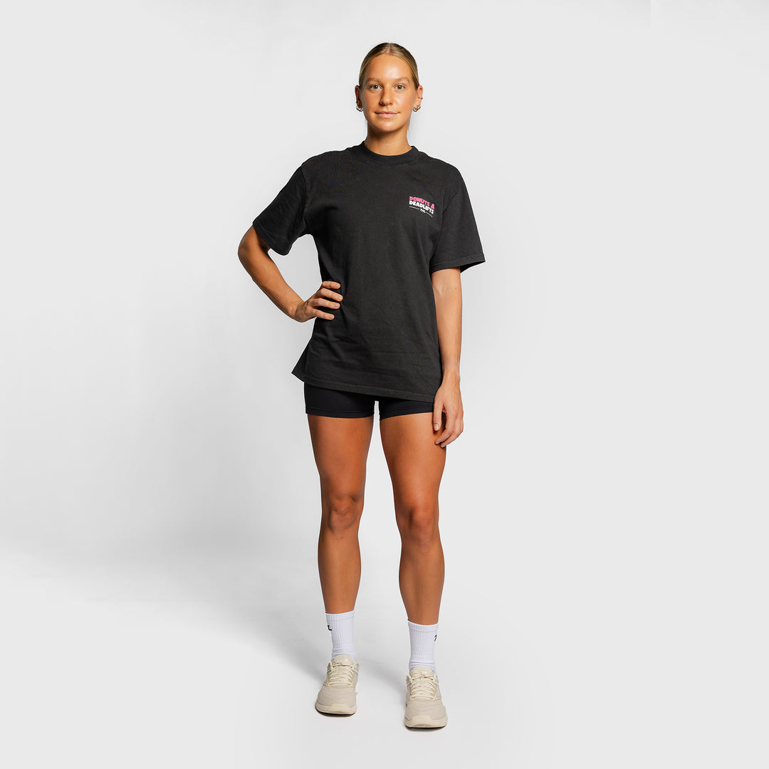 TWL - LIFESTYLE OVERSIZED TEE - DONUTS & DEADLIFTS - BLACK