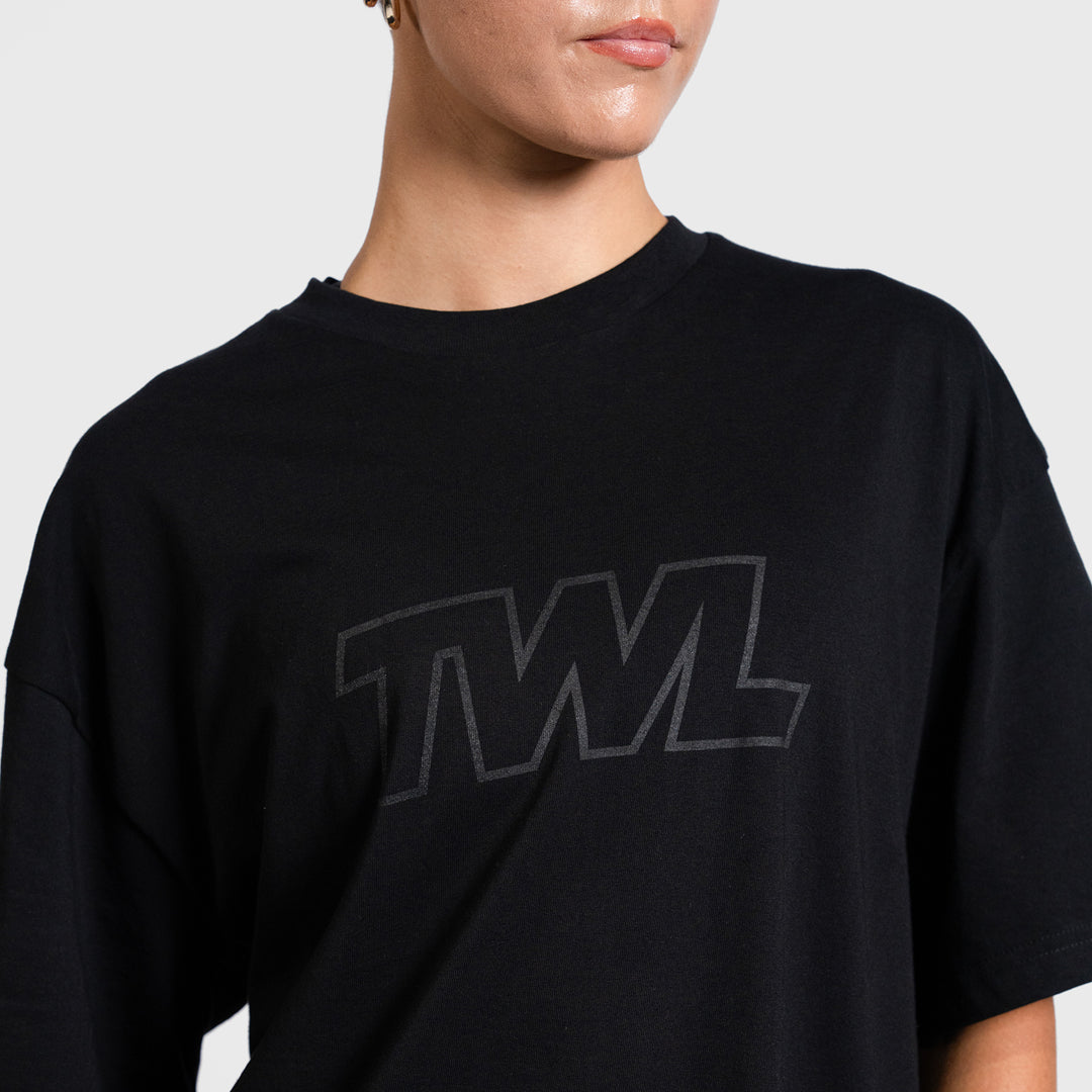 TWL - OVERSIZED T-SHIRT - ATHLETE BLOCK - BLACK