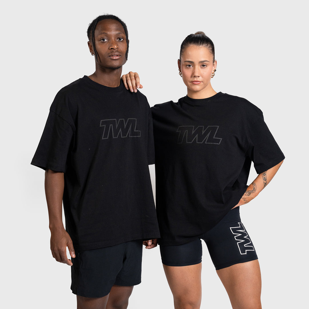 TWL - OVERSIZED T-SHIRT - ATHLETE BLOCK - BLACK