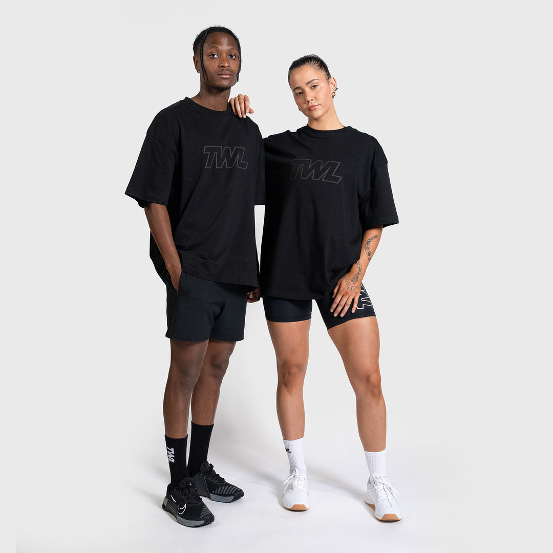 TWL - OVERSIZED T-SHIRT - ATHLETE BLOCK - BLACK