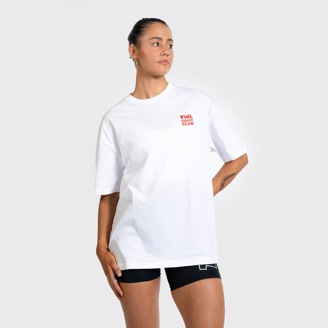 TWL - LIFESTYLE OVERSIZED T-SHIRT - SQUAT CLUB - WHITE