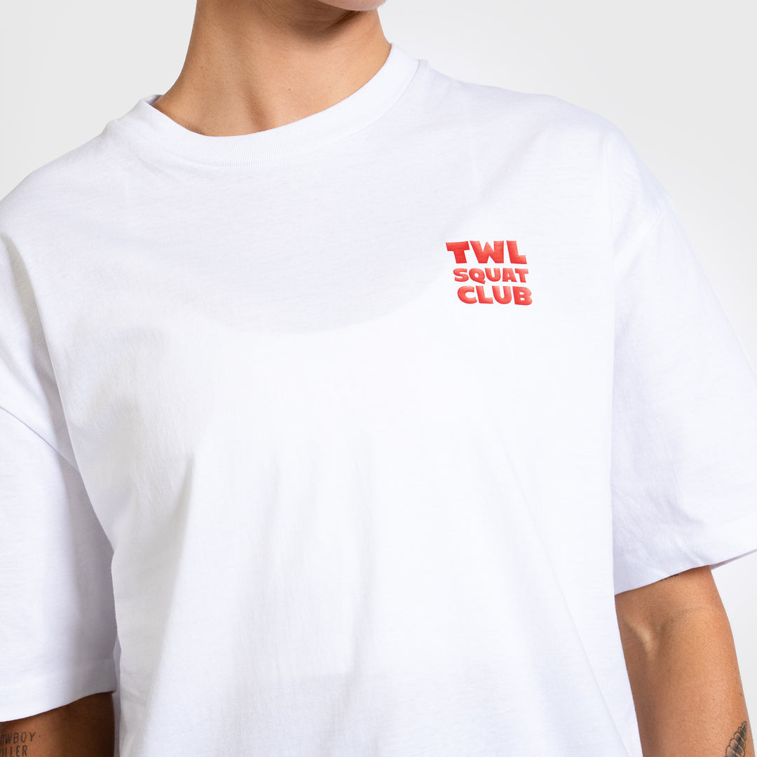 TWL - LIFESTYLE OVERSIZED T-SHIRT - SQUAT CLUB - WHITE