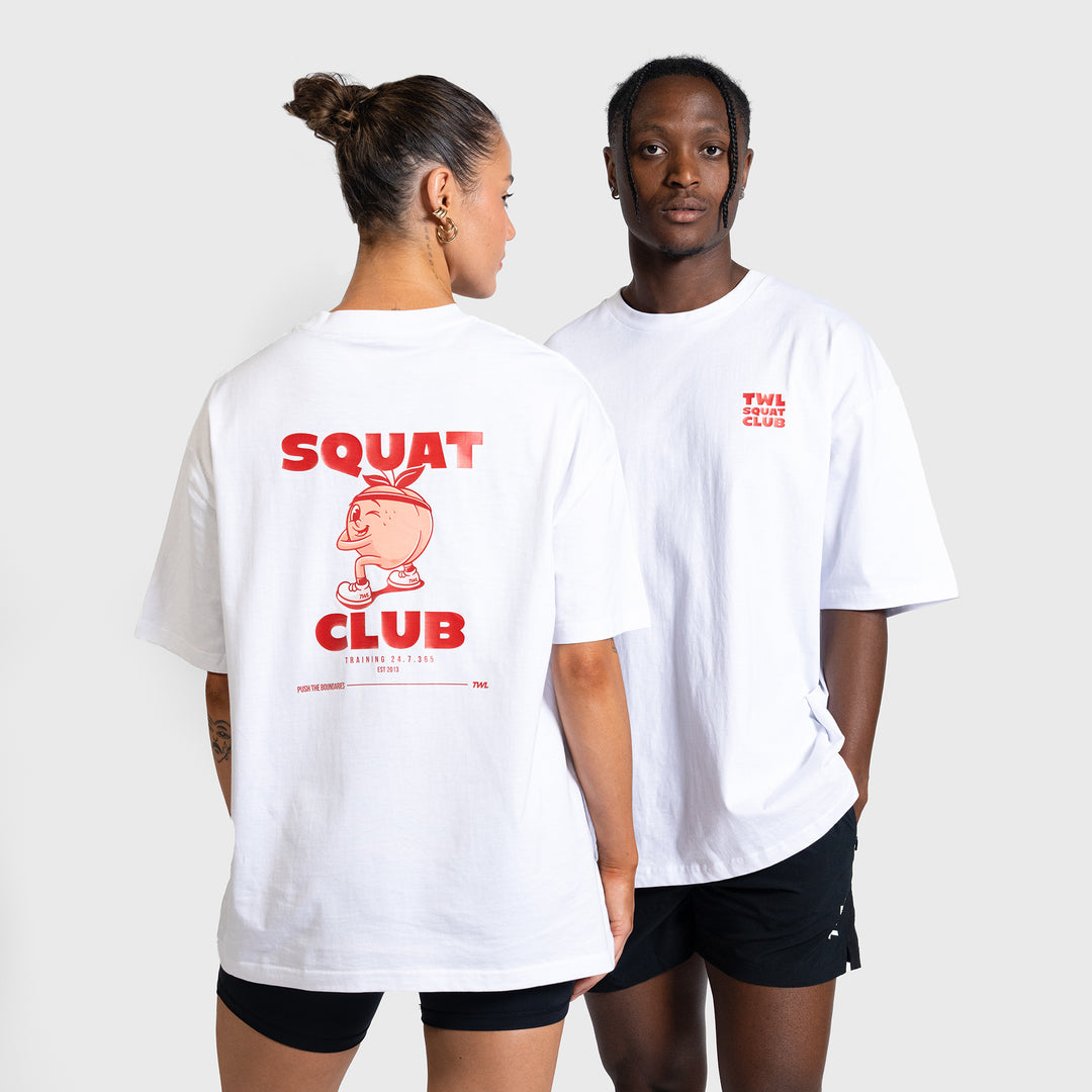 TWL - LIFESTYLE OVERSIZED T-SHIRT - SQUAT CLUB - WHITE