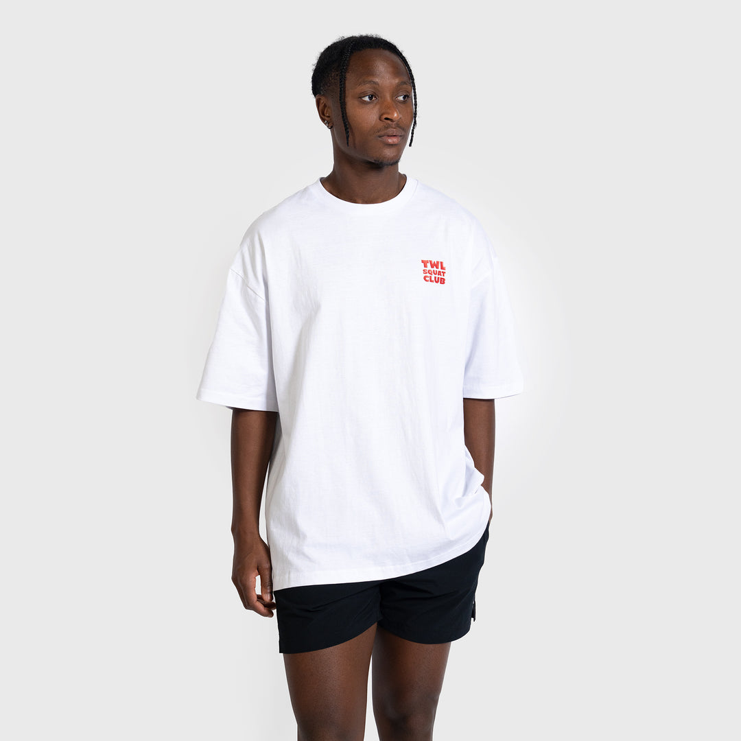 TWL - LIFESTYLE OVERSIZED T-SHIRT - SQUAT CLUB - WHITE