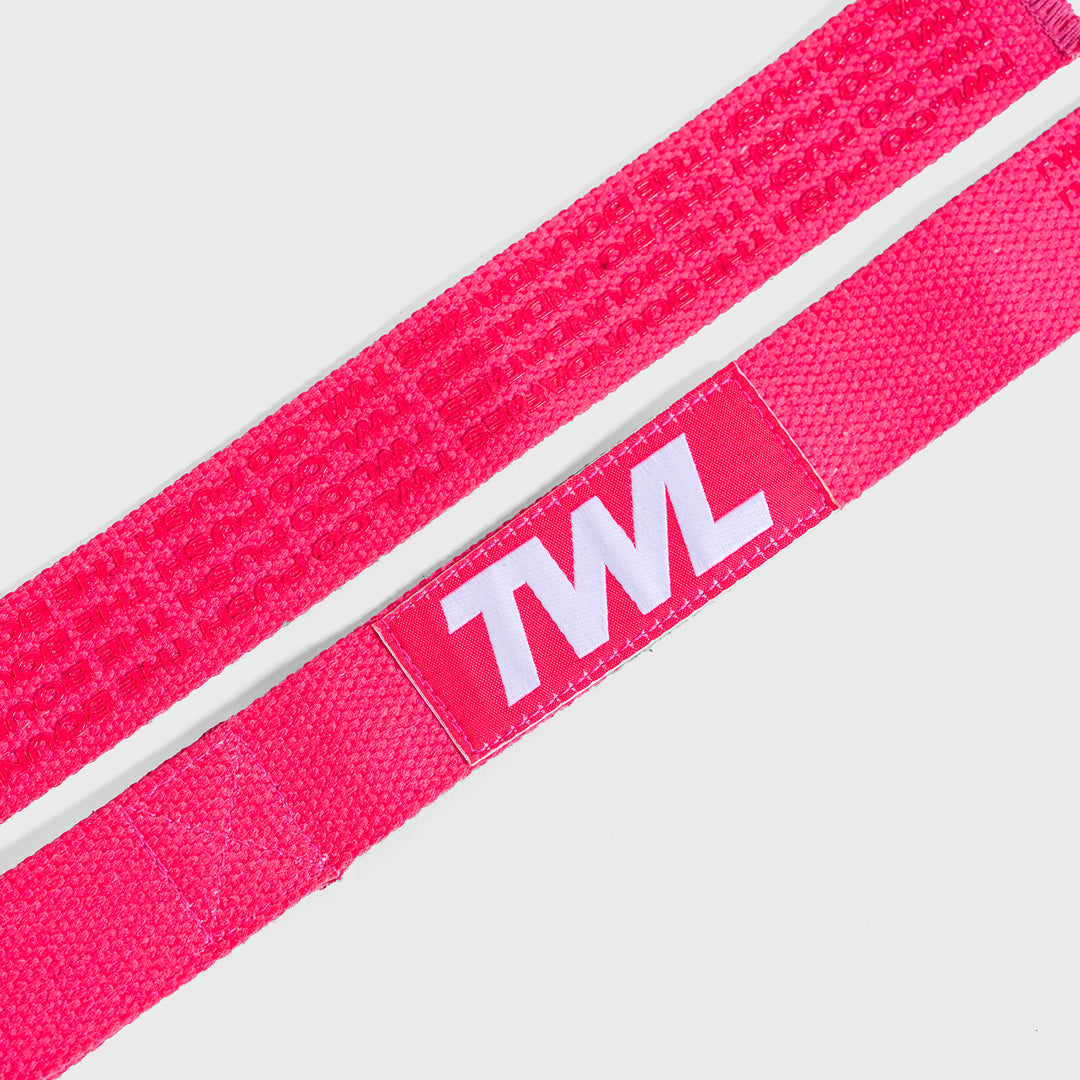 TWL - EVERYDAY COTTON LIFTING STRAPS - PAIR - FLAMINGO