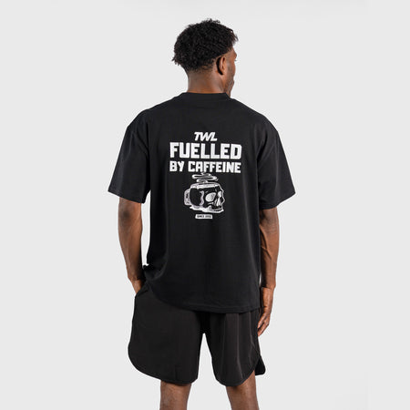 TWL - LIFESTYLE OVERSIZED T-SHIRT - FUELLED BY CAFFEINE - BLACK