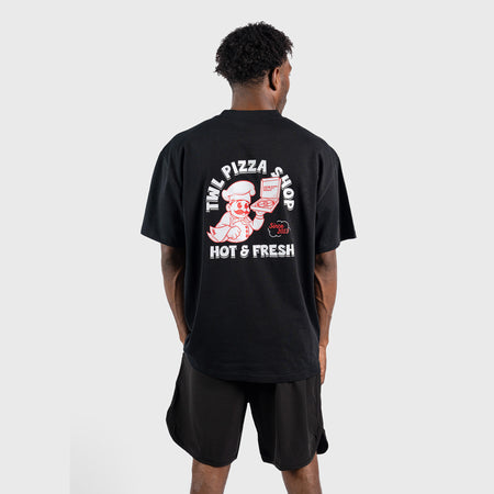 TWL - LIFESTYLE OVERSIZED T-SHIRT - PIZZA SHOP - BLACK