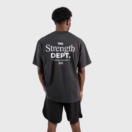 TWL - LIFESTYLE OVERSIZED T-SHIRT - FITNESS COLLECTION - STRENGTH DEPT/WASHED BLACK