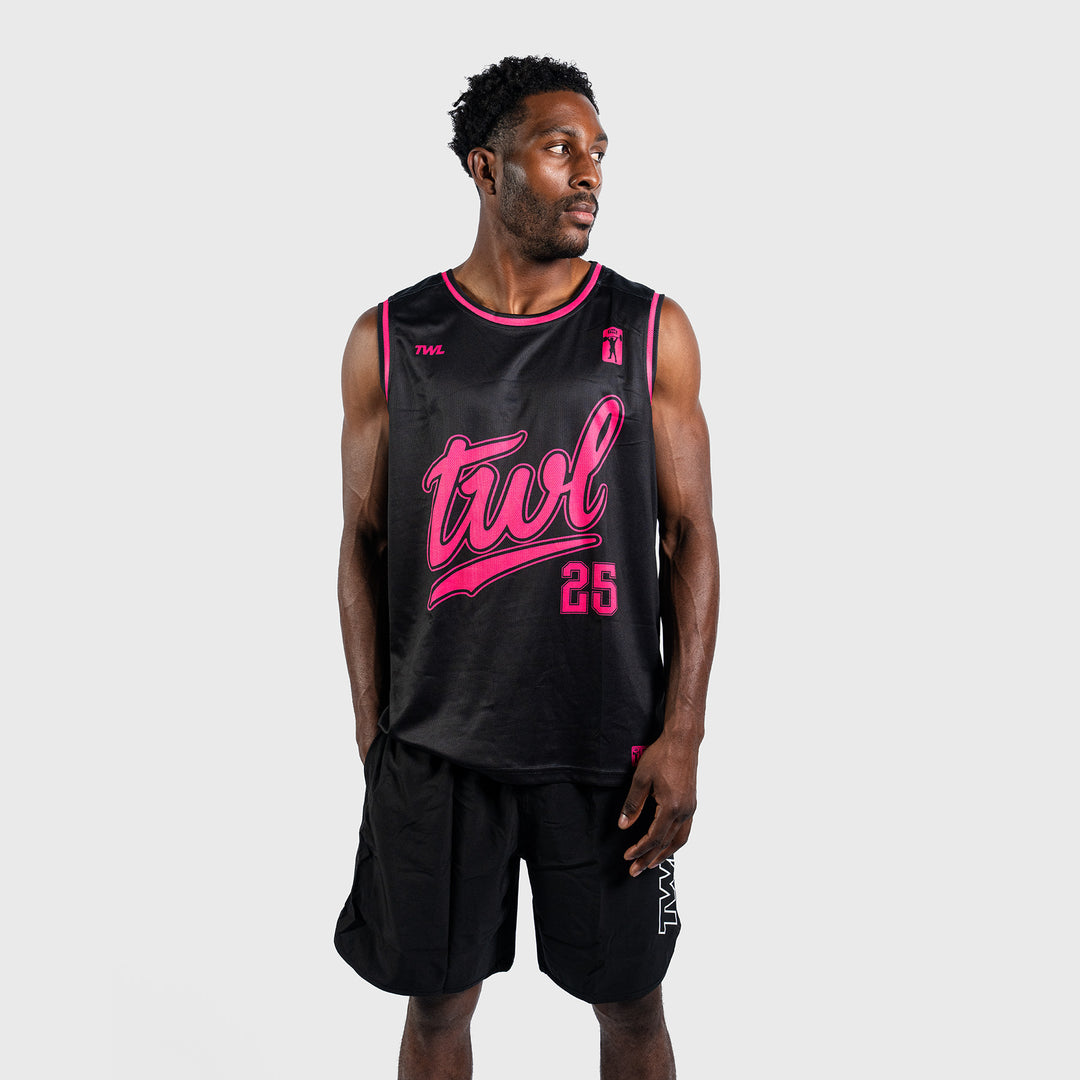 TWL - BASKETBALL JERSEY - BLACK/FLAMINGO