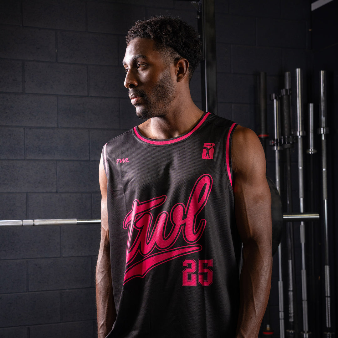 TWL - BASKETBALL JERSEY - BLACK/FLAMINGO