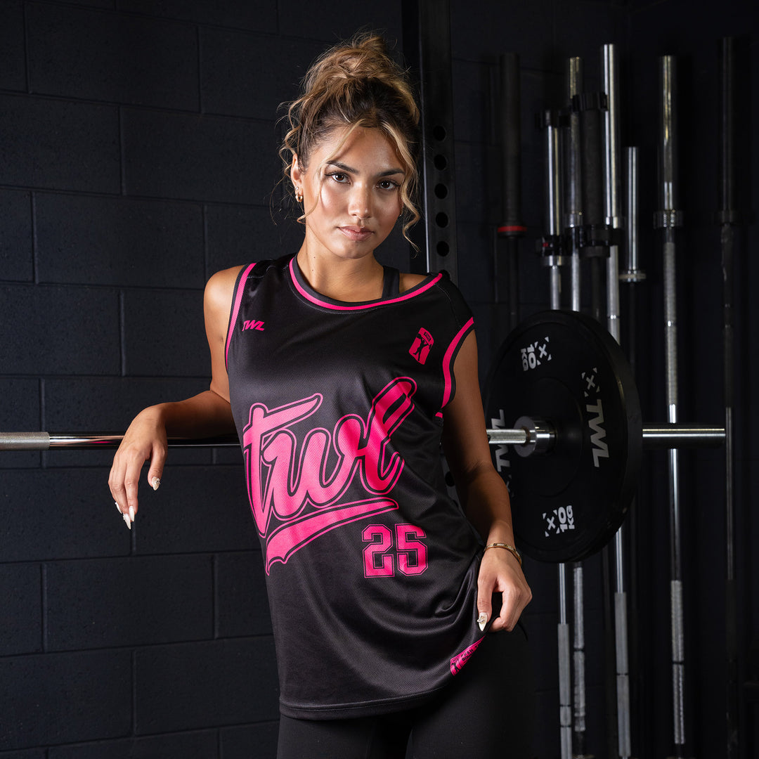 TWL - BASKETBALL JERSEY - BLACK/FLAMINGO