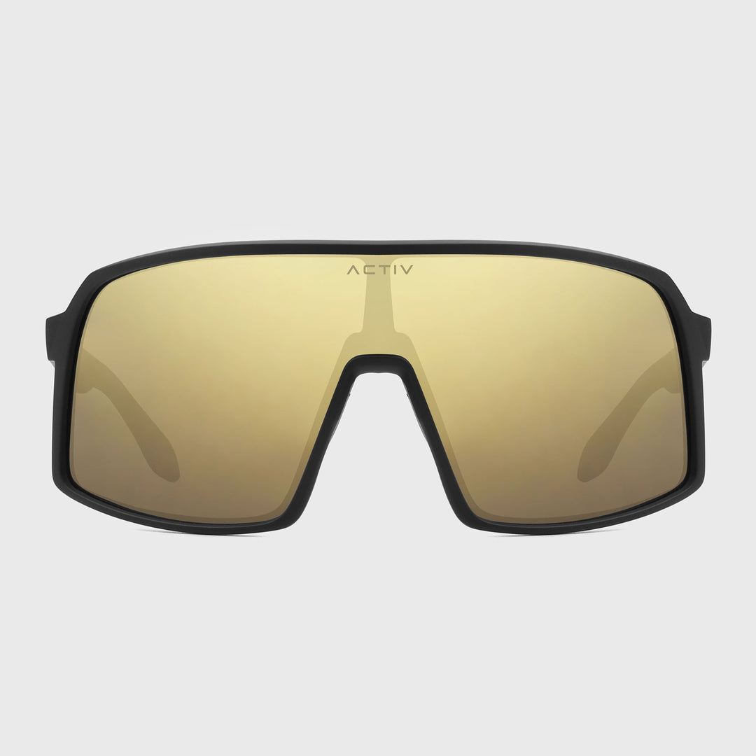 ACTIV - AERO  - Matte Black with Gold Mirror Lens