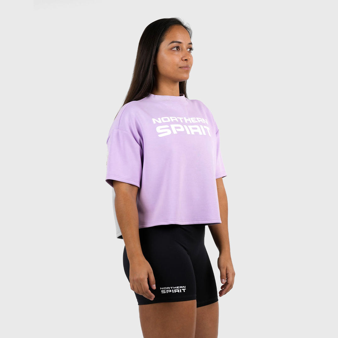 NORTHERN SPIRIT - BAGGY TOP WOMEN OVERSIZED CROP TOP - ORCHID BLOOM