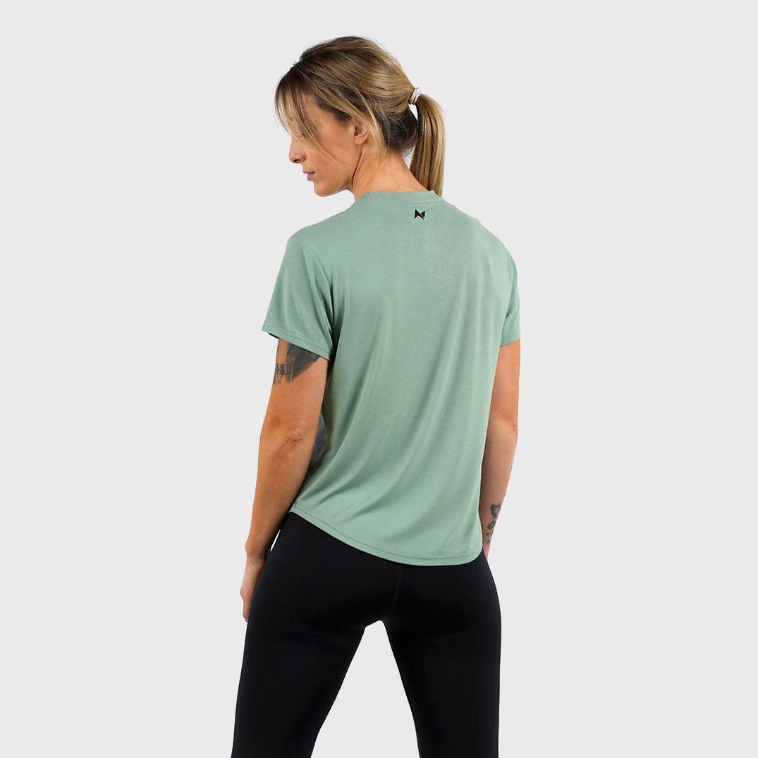 Northern Spirit - Epaulet Women Regular Fit T-Shirt - SHALE GREEN