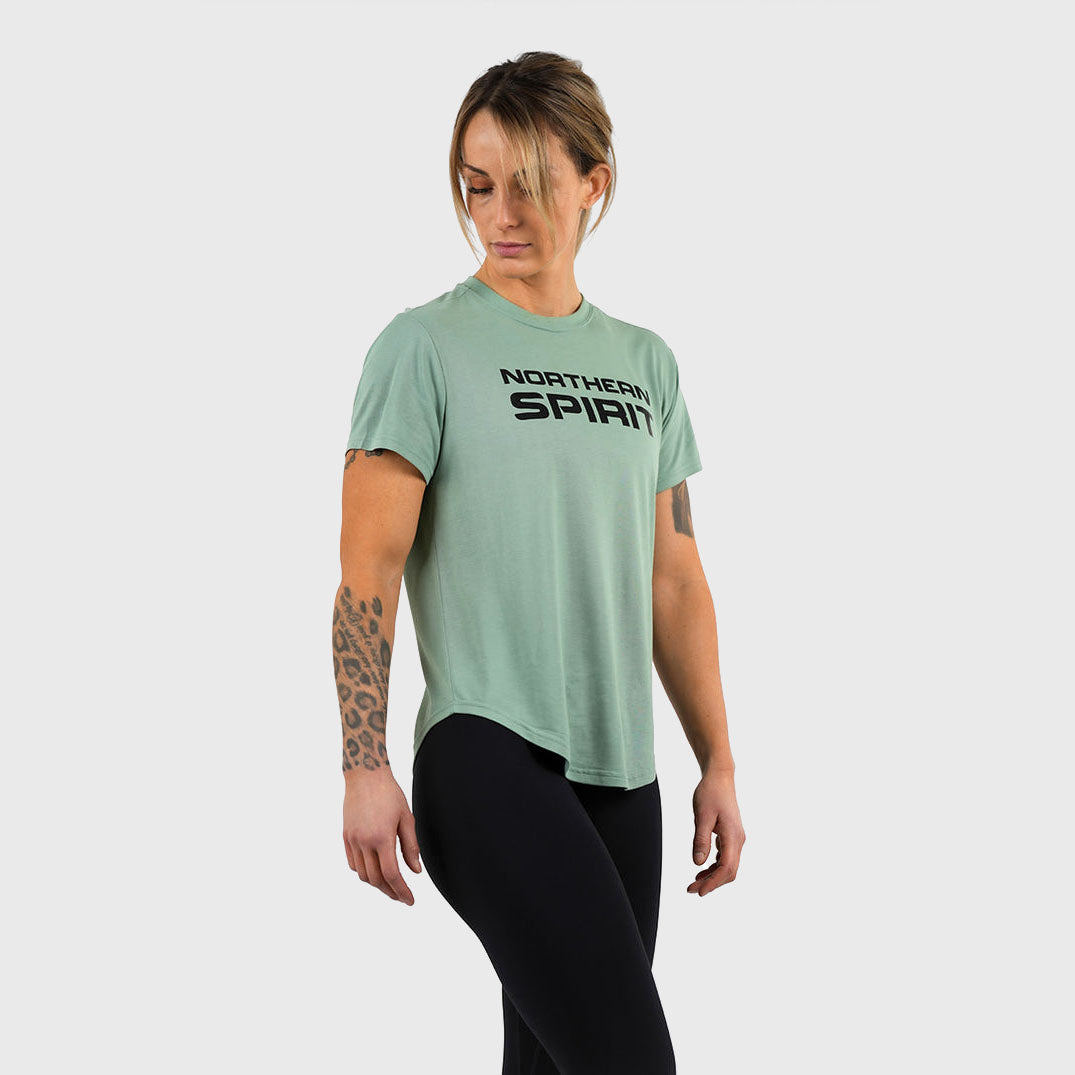 Northern Spirit - Epaulet Women Regular Fit T-Shirt - SHALE GREEN