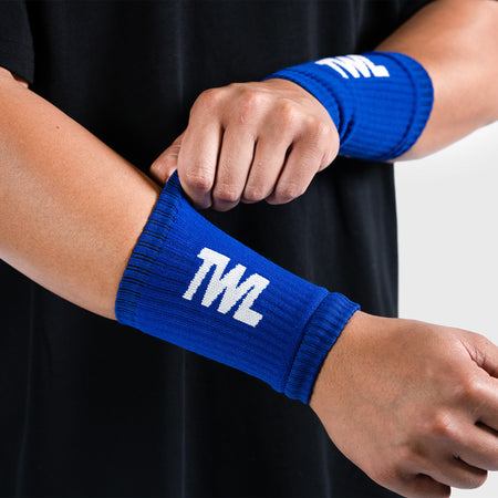 TWL - KNITTED WRISTBANDS - COBALT BLUE/WHITE
