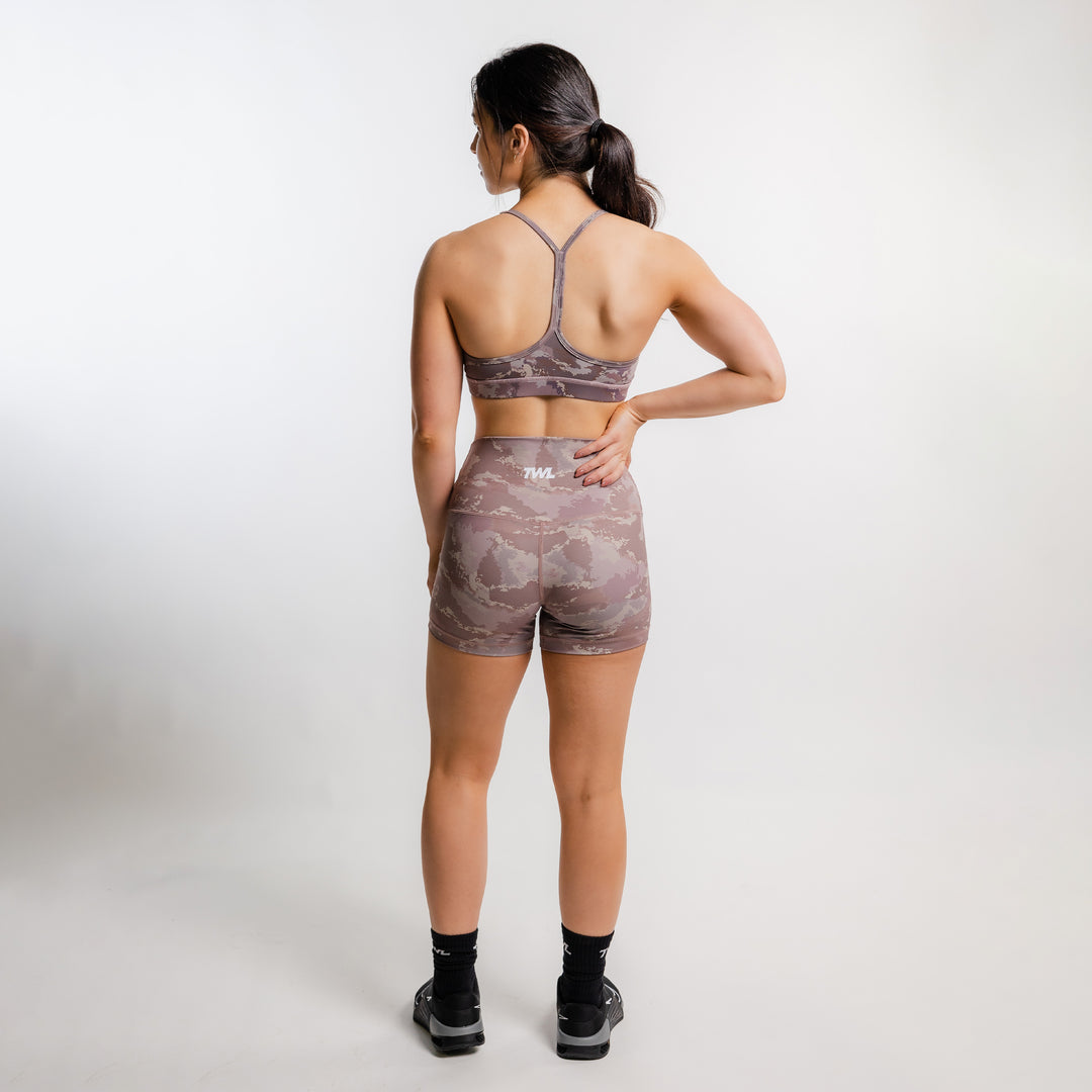 TWL - WOMEN'S HIGH WAISTED BALANCE SHORTS - TERRAIN CAMO