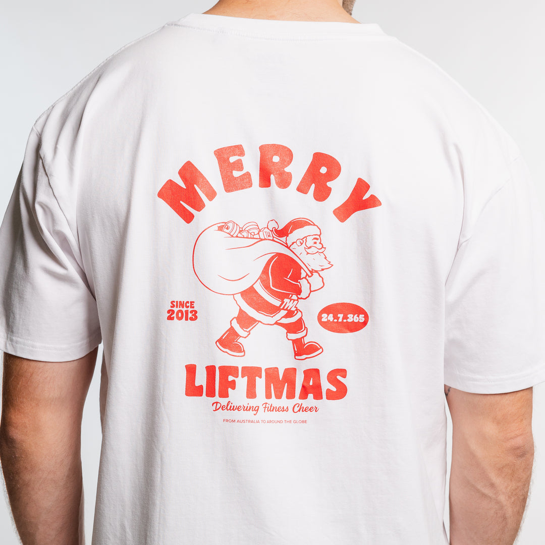 TWL - LIFESTYLE OVERSIZED T-SHIRT - MERRY LIFTMAS - WHITE