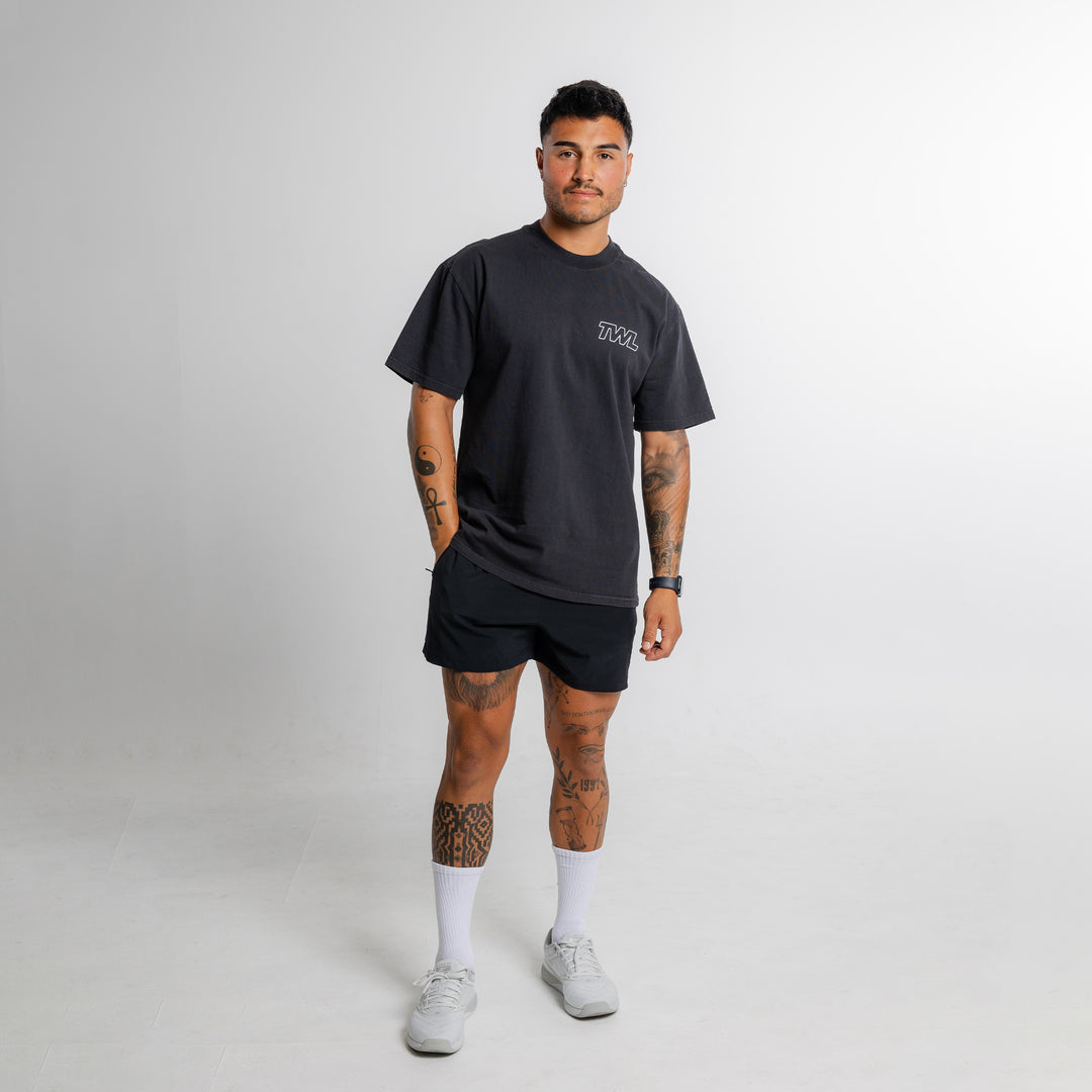 TWL - LIFESTYLE OVERSIZED T-SHIRT - FLEX - FADED BLACK